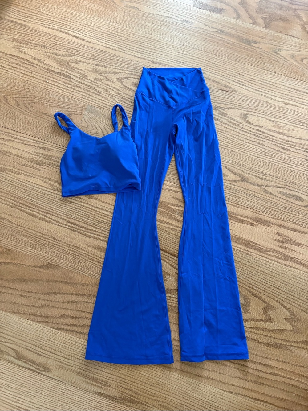 Aerie tank and Flared Pants in Bright Blue